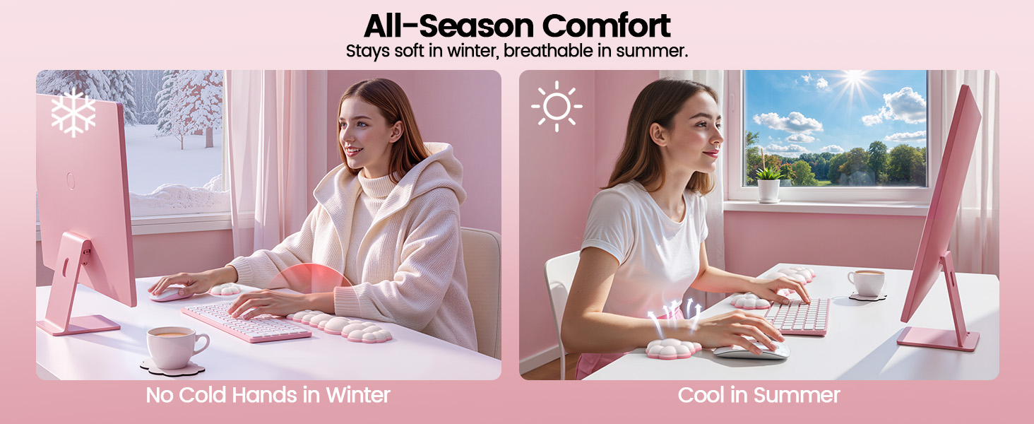 Cloud Wrist Rest Keyboard, Memory Foam Cloud Keyboard Wrist Pad with Ergonomic Support &amp;amp; Base