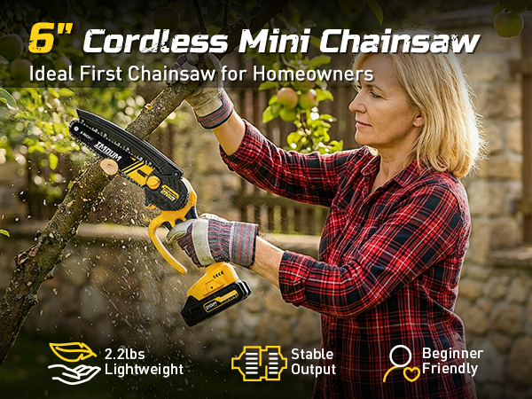 6 inch cordless chainsaw,pruning saw