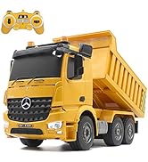 fisca Remote Control Truck, 1/20 Scale 6 Channel 2.4Ghz RC Dump Truck Construction Vehicle Toy wi...