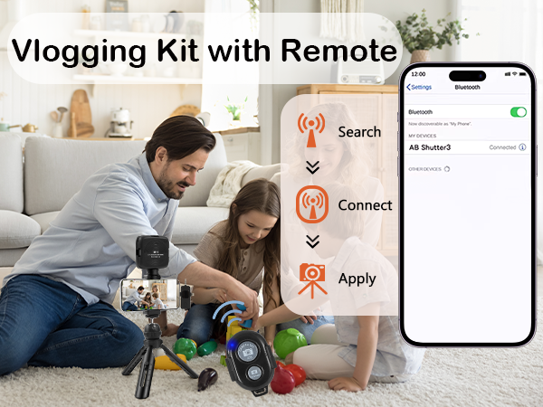 Heliora Vlogging Kit for iPhone, Android with Tripod