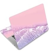 SUPERDANT Laptop Skin Sticker Pink Beach Laptop Decals Personalized Universal Notebook Computer W...