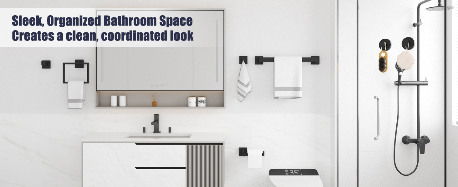 black bathroom accessories