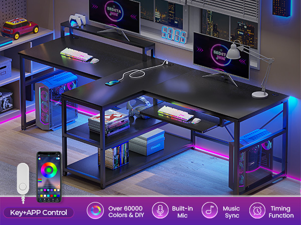 gaming desk with led lights