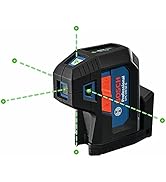 Bosch GPL100-50G 125ft 5-Point Alignment Laser Level 360 With Integrated Magnetic Mount, Heavy-Du...