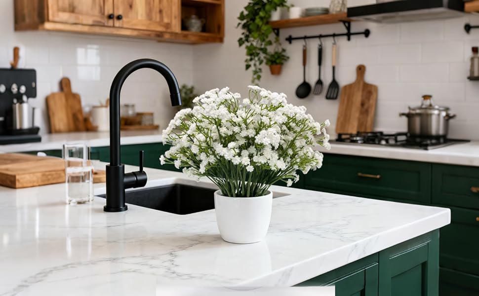 White Baby Breath Artificial Flowers – Effortless Kitchen &amp;amp; Home Accents