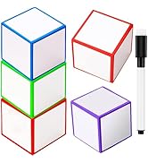 Dry Erase Dice Set of 4-2x2 inches Multipurpose Colorful Write On Wipe Off Dry Erase Blocks Blank...