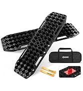 BUNKER INDUST Off-Road Traction Boards with Jack Base,Pair Recovery Tracks 4X4 Jeep Truck Tire Tr...