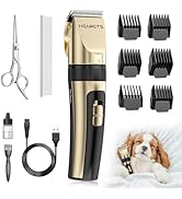 HEAPETS Dog Grooming Clippers, Low Noise, Electric Quiet, Adjustable Clipper Comb, Rechargeable C...
