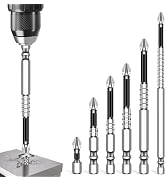 Cuworlis High Magnetic Screwdriver Drill Bit Set, 6 PCS K5 Impact Resistant Non Slip Bit, Screwdr...
