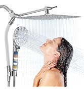 UltrTxenova Rain Shower Head with Handheld Spray Combo,High Pressure Filtered Handheld Shower Hea...