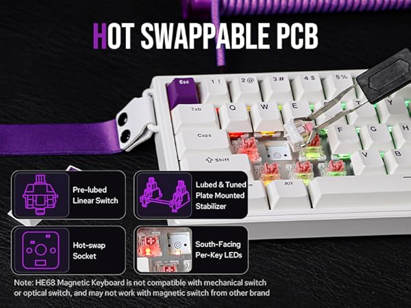 HE68 Wired Magnetic Gaming Keyboard