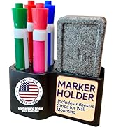 Storage Theory Whiteboard Marker Holder – Sleek White Board Accessories for Dry Erase &amp; Pen Organ...