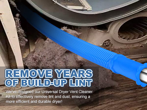 dryer vent cleaner kit with Stretch Universal Connector