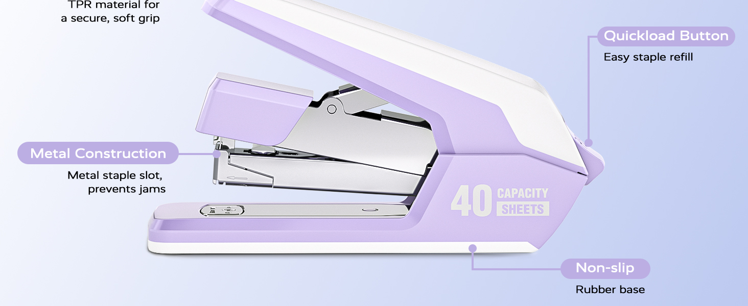 stapler heavy duty purple 