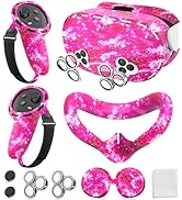 Silicone Cover Set Compatible with Meta/Oculus Quest 3s Accessories, Silicone Face Cover, Control...