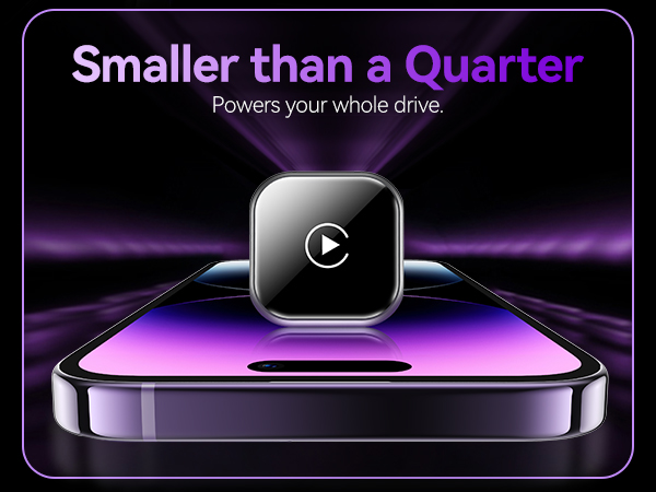 Mini Wireless CarPlay Adapter smaller than a quarter, compact carplay dongle for iPhone