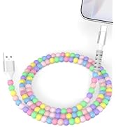 3.3FT USB A to C Cable Cute Beaded Phone Charger Cord Girl Women, 27W PD Fast Charging Data Sync ...