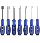 WOTAHI 7-Piece SAE Nut Driver Set - 3/16, 1/4, 5/16, 11/32, 3/8, 7/16, 1/2 Inch Hex Nut Driver Se...
