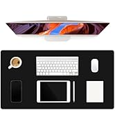 Riveroy Leather Desk Pad Protector, Office Desk Mat, Large Mouse Pad, Non-Slip PU Leather Desk Pa...