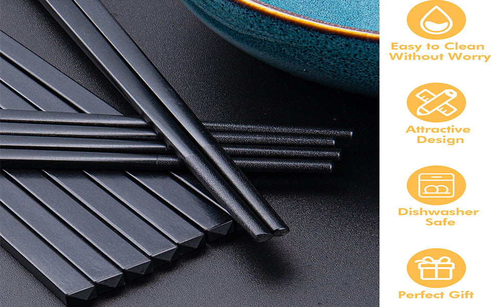 chopsticks reusable dishwasher safe chinese fiberglass black and gold chopsticks sticks chopstick