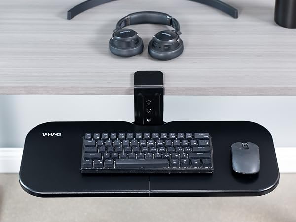 Single Clamp Rotating Keyboard Tray