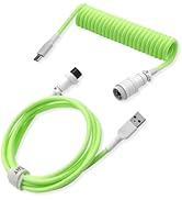 Tilted Nation Coiled USB C Cable for Mechanical Keyboard - Flexible but Tough - Detachable Aviato...