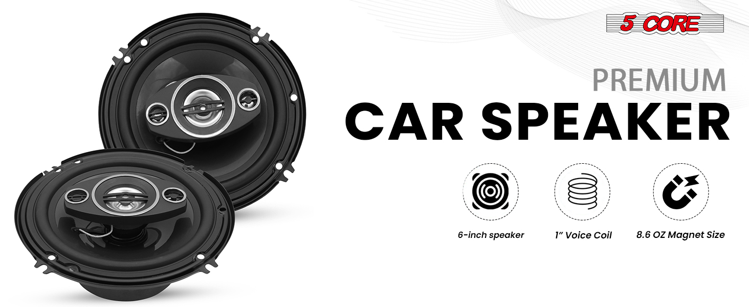 coaxial car speaker audio stereo 2 way full range door dash mount component system loud clear sound