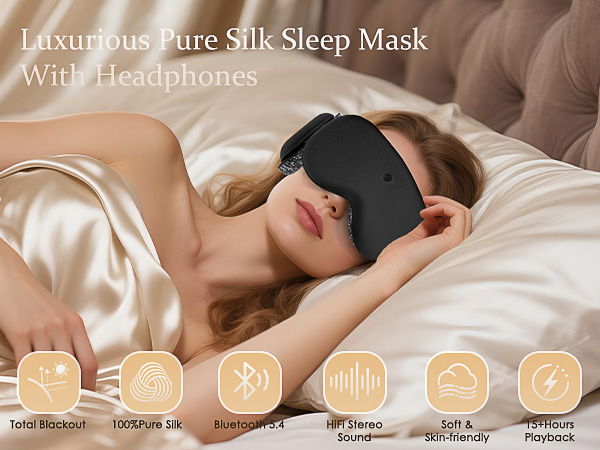 CLOZIA Sleep Headphones Wireless Bluetooth, White Noise Bluetooth Sleep Mask