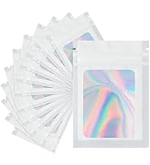 joycraft 100 Pcs Mylar Bags, Holographic Packaging Bags, Resealable Smell Proof Bags, Jewelry Pou...