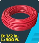 SharkBite 1/2 Inch x 300 Feet Red PEX-A, Made in the USA, Flexible Water Pipe Tubing for Plumbing...
