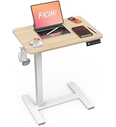 FiCiHi Mobile Standing Desk with Wheels - Electric Height Adjustable Small Movable Laptop Desk, P...