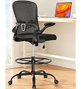 ErGear Drafting Chair, Standing Desk Chair with Flip-Up Armrests, High Desk Chair Adjustable Heig...