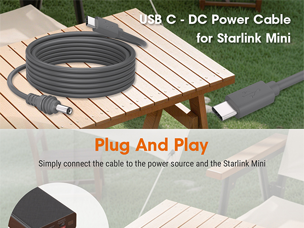 Cable for Starlink Mini USB C -DC Power