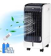 ARLIME Evaporative Air Cooler, 3 IN 1 Cooling Fan w/Remote Control, 3 Wind Speeds, 3 Modes, 8H Ti...