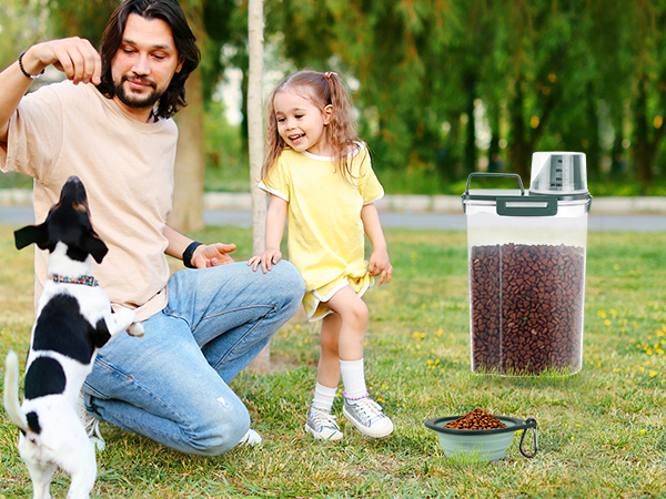 small dog food storage container for travel outdoor feeding cat food bird seed small pet food bin