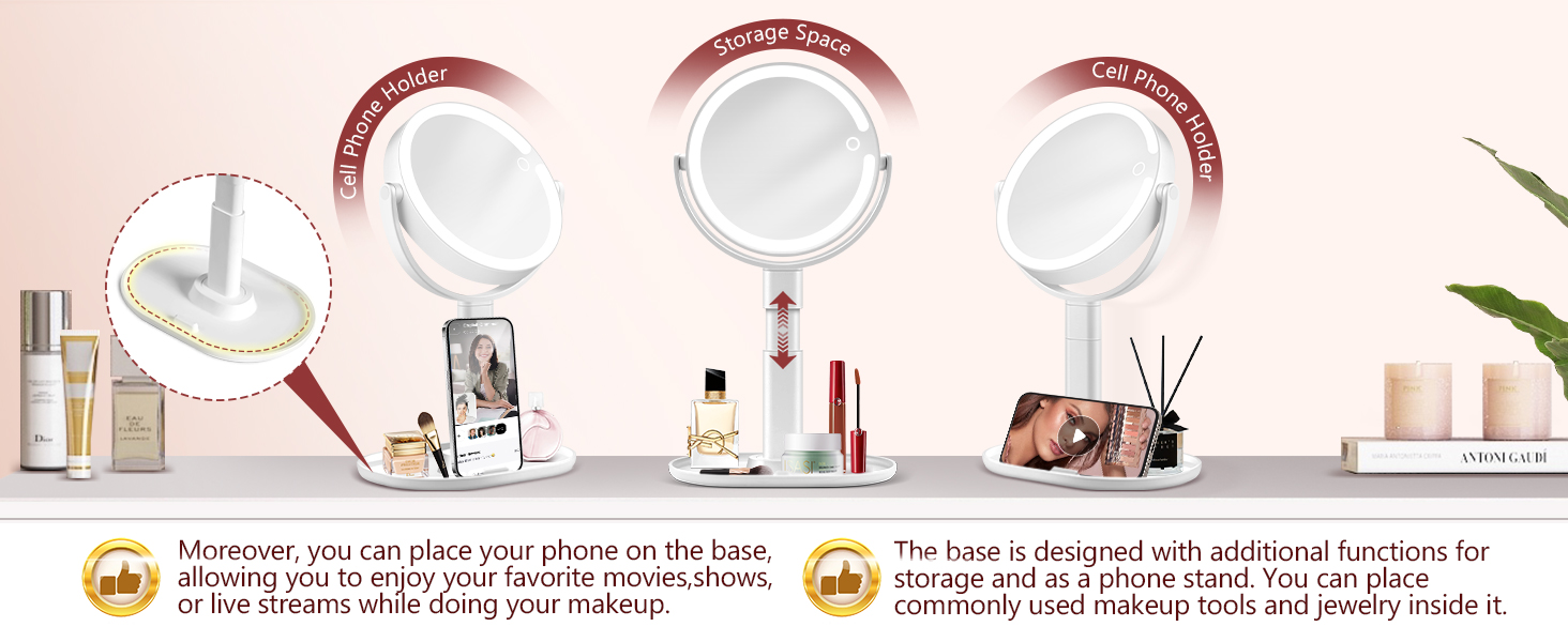 magnified mirror; mirror magnifying