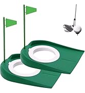 Golf Putting Cup and Flag Putt Training Hole All-Direction Surface Regulation Practice Cups for M...