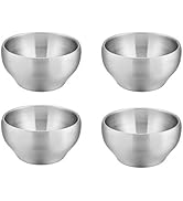 E-far Bowls for Kids Toddlers, 12 Ounce Double-deck 18/10 Stainless Steel Bowls for Baby Children...