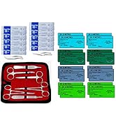 Sterile Sutures Thread with Needle Plus Tools - First Aid Field Emergency, Trauma Practice Suture...