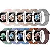 10 Pack Sport Bands Compatible with Apple Watch 38mm 40mm 41mm 42mm 44mm 45mm 46mm 49mm Women Men...