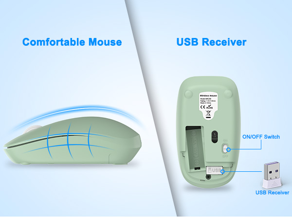 Wireless Keyboard and Mouse Combo, Full Size Silent Ergonomic Keyboard Mouse