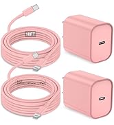 Hcoob [2Pack] Phone 14 13 12 Fast Charger(Pink), [ MFi Certified] 10 ft Type C to Lightning Cable...