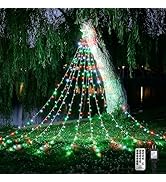 WBao Outdoor Christmas Decorations with 12" Star Topper, 344 LED 11.9ft Waterfall Christmas Light...