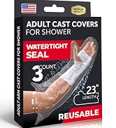 100% Waterproof Cast Cover Arm - [Watertight Seal] - 3 Pack Reusable Adult Cast Covers for Shower...