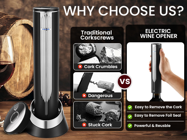 Electric Wine Bottle Opener with Charging Base