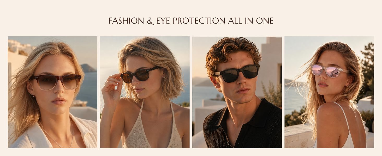 Sunglasses-Womens Polarized Sunglasses for Women-with UV Protection | Trendy Retro Sun Glasses