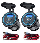 Ouffun USB C Car Charger Socket 12V USB Outlet 2 Pack, Newest 78W RV USB Outlet Dual 30W PD USB-C...