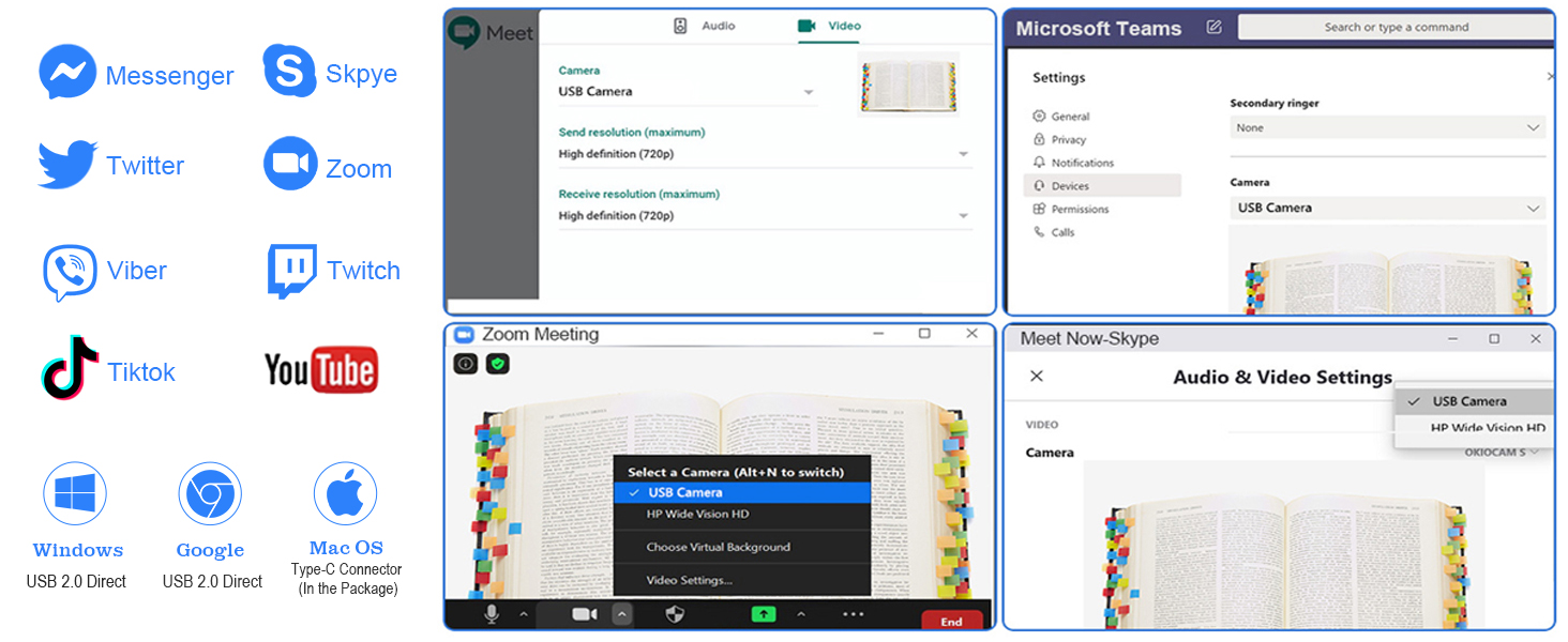 USB document camera teachers classroom teaching 8mp 4K art gift webcam school 