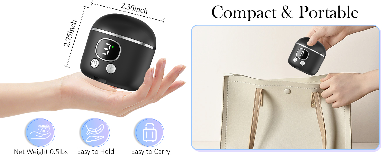 compact &amp;amp; portable electric nail clipper with size 2.75inch*2.36inch, net weight 0.5lbs