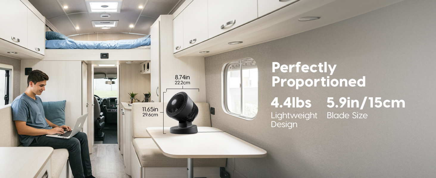 PCF-BC15T, Small Fan for Bedroom, Desk Fan, Oscillation, Remote